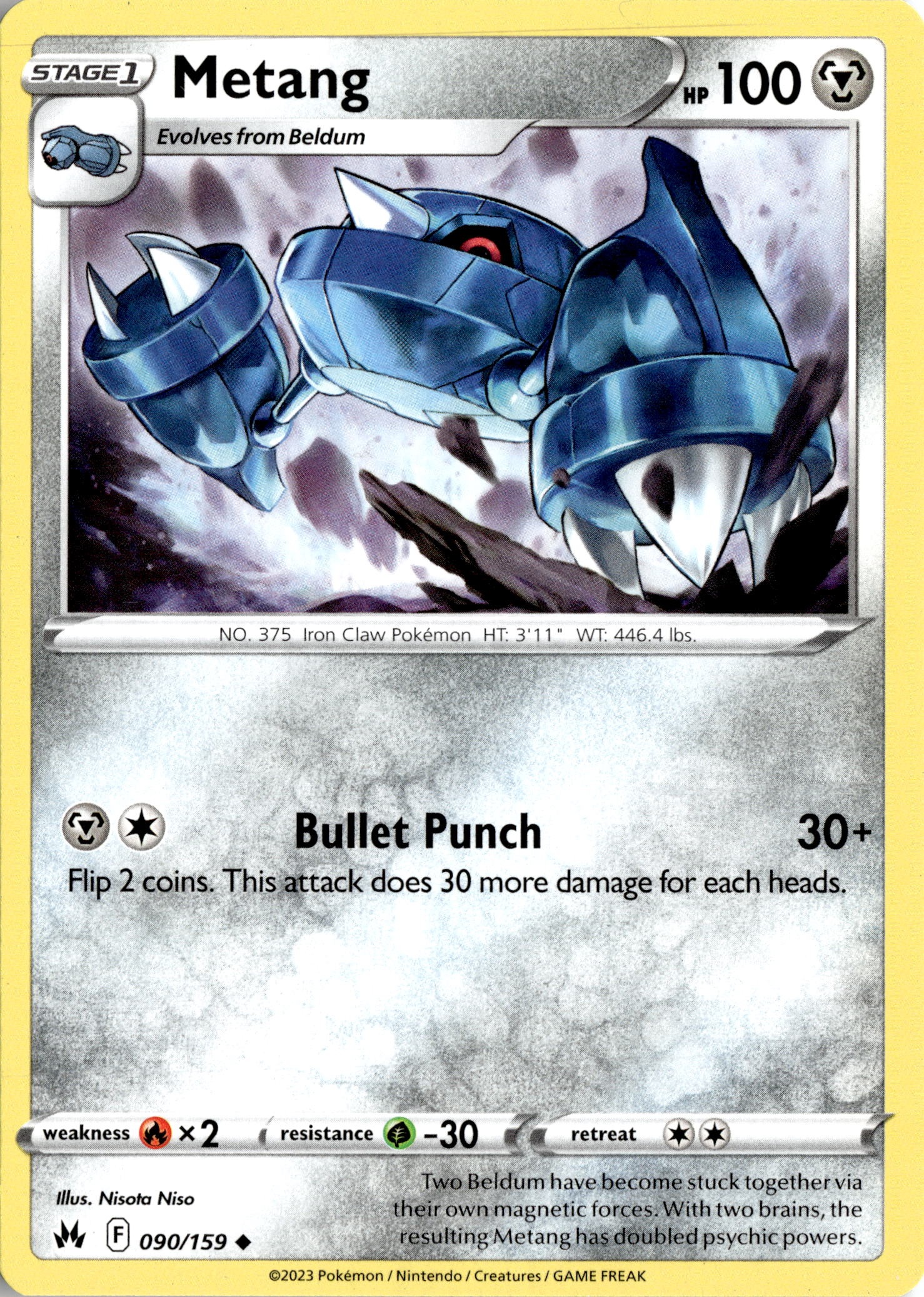 2023 Pokemon Crz En Metang graded slab