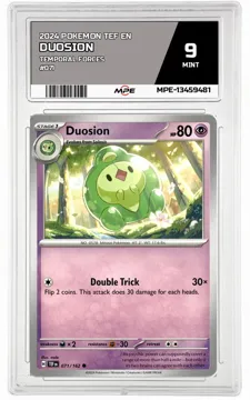 2024 POKEMON TEF EN TEMPORAL FORCES #071 Duosion MPE 9 MINT — graded card up for auction