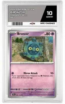 2024 POKEMON TEF EN TEMPORAL FORCES #068 Bronzor MPE 10 GEM/MT — graded card up for auction