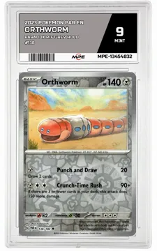 2023 POKEMON PAR EN Paradox Rift-REV HOLO #138 ORTHWORM MPE 9 MINT — graded card up for auction