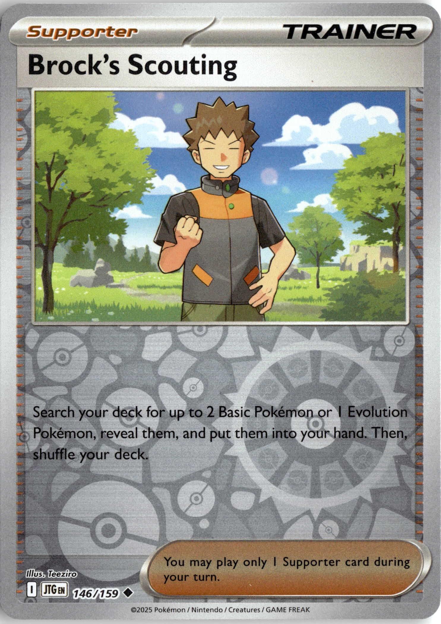 2025 Pokemon Jtg En Brock'S Scouting graded slab