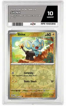 2024 POKEMON TWM EN Twilight Masquerade-REV HOLO #066 SHINX MPE 10 GEM/MT — graded card up for auction