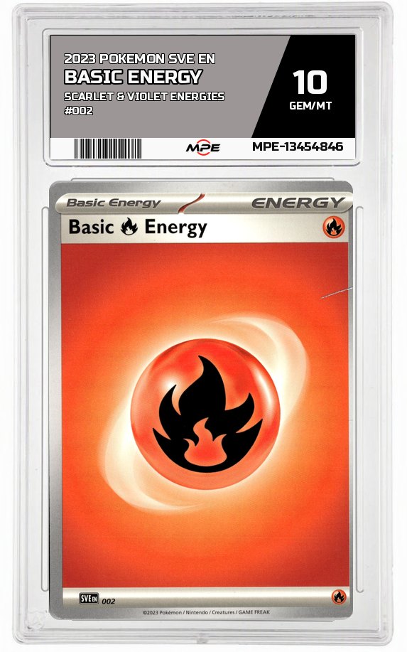 2023 POKEMON SVE EN Scarlet & Violet Energies #002 BASIC ENERGY MPE 10 GEM/MT — graded card auctioned from the MPE vault