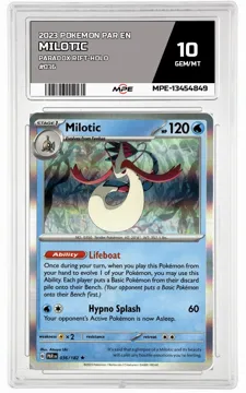2023 POKEMON PAR EN Paradox Rift-HOLO #036 MILOTIC MPE 10 GEM/MT — graded card up for auction