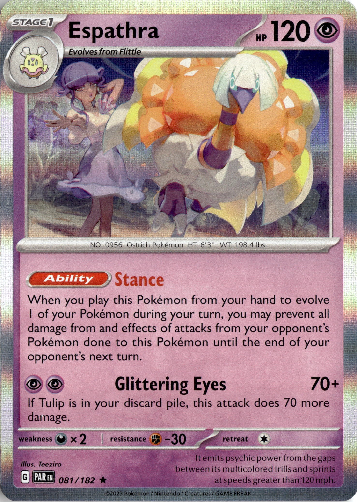 2023 Pokemon Par En Espathra graded slab