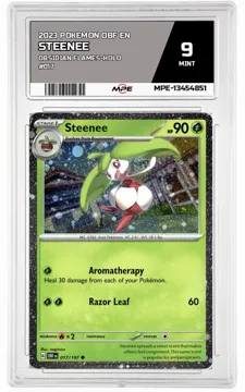 2023 POKEMON OBF EN Obsidian Flames-HOLO #017 STEENEE MPE 9 MINT — graded card up for auction