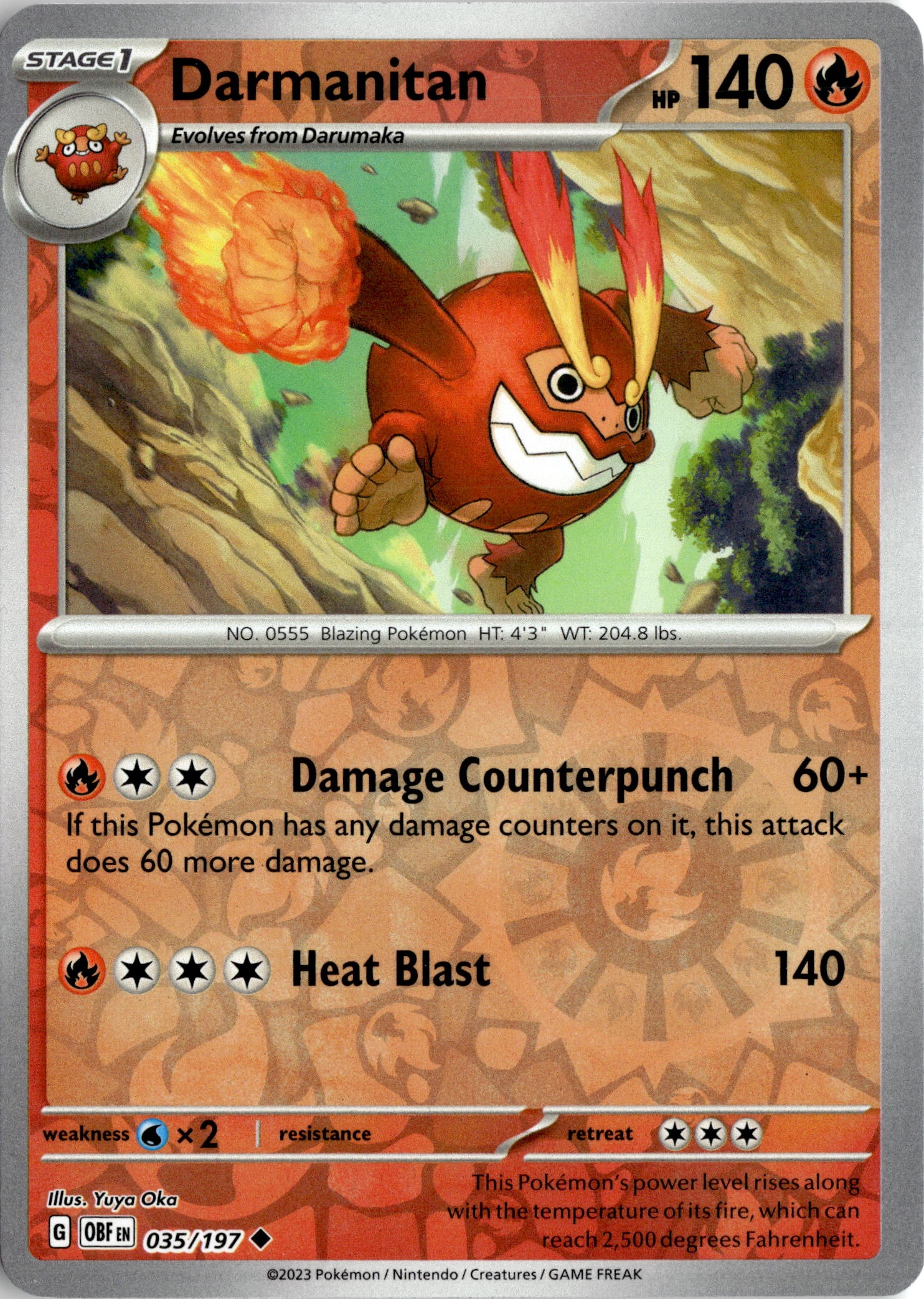 2023 Pokemon Obf En Darmanitan graded slab