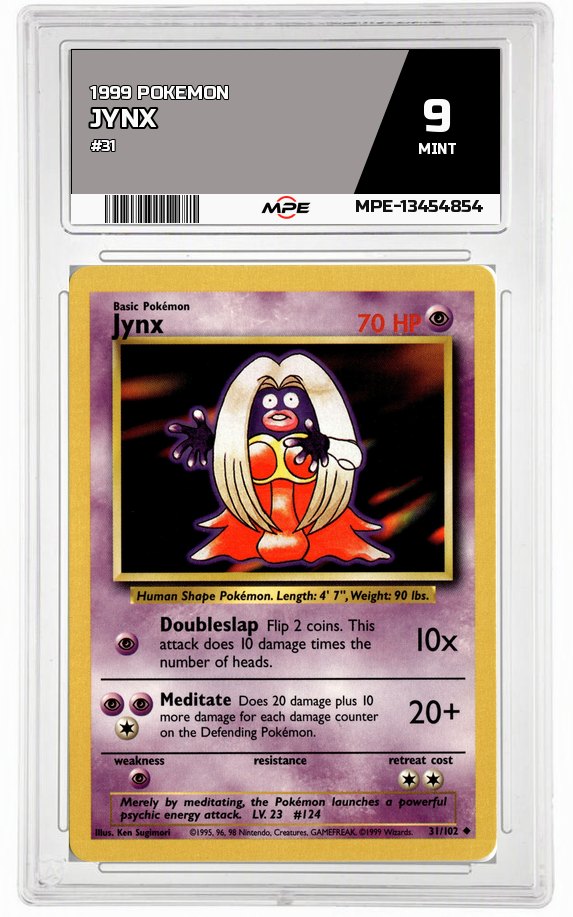 1999 POKEMON #31 JYNX MPE 9 MINT — graded card auctioned from the MPE vault