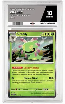 2024 POKEMON SCR EN Stellar Crown-HOLO #006 CRADILY MPE 10 GEM/MT — graded card up for auction