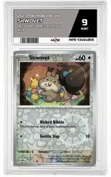 2023 POKEMON OBF EN Obsidian Flames-REV HOLO #178 SKWOVET MPE 9 MINT — graded card up for auction