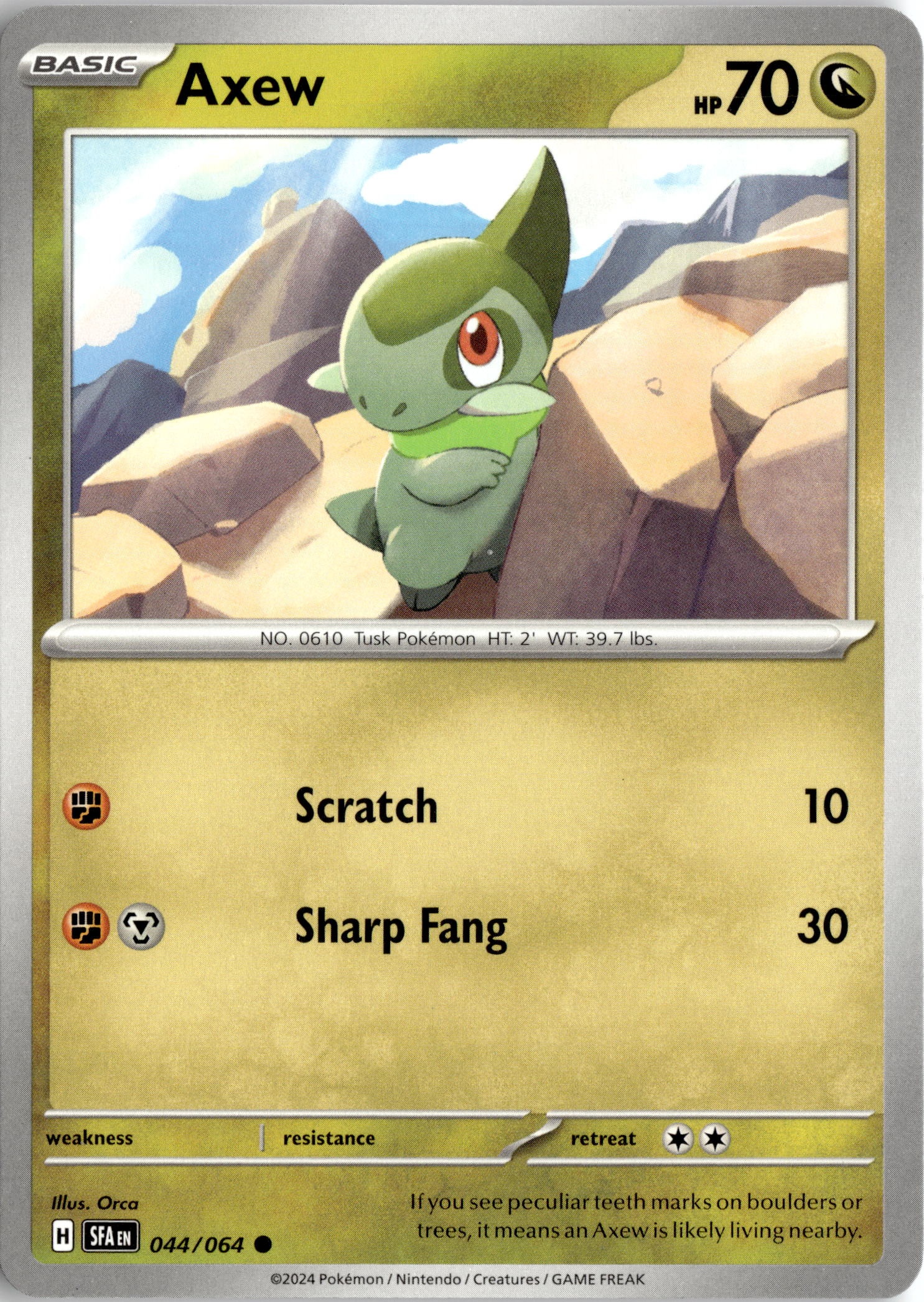 2024 Pokemon Sfa En Axew graded slab