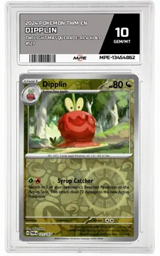 2024 POKEMON TWM EN Twilight Masquerade-REV HOLO #127 DIPPLIN MPE 10 GEM/MT — graded card up for auction