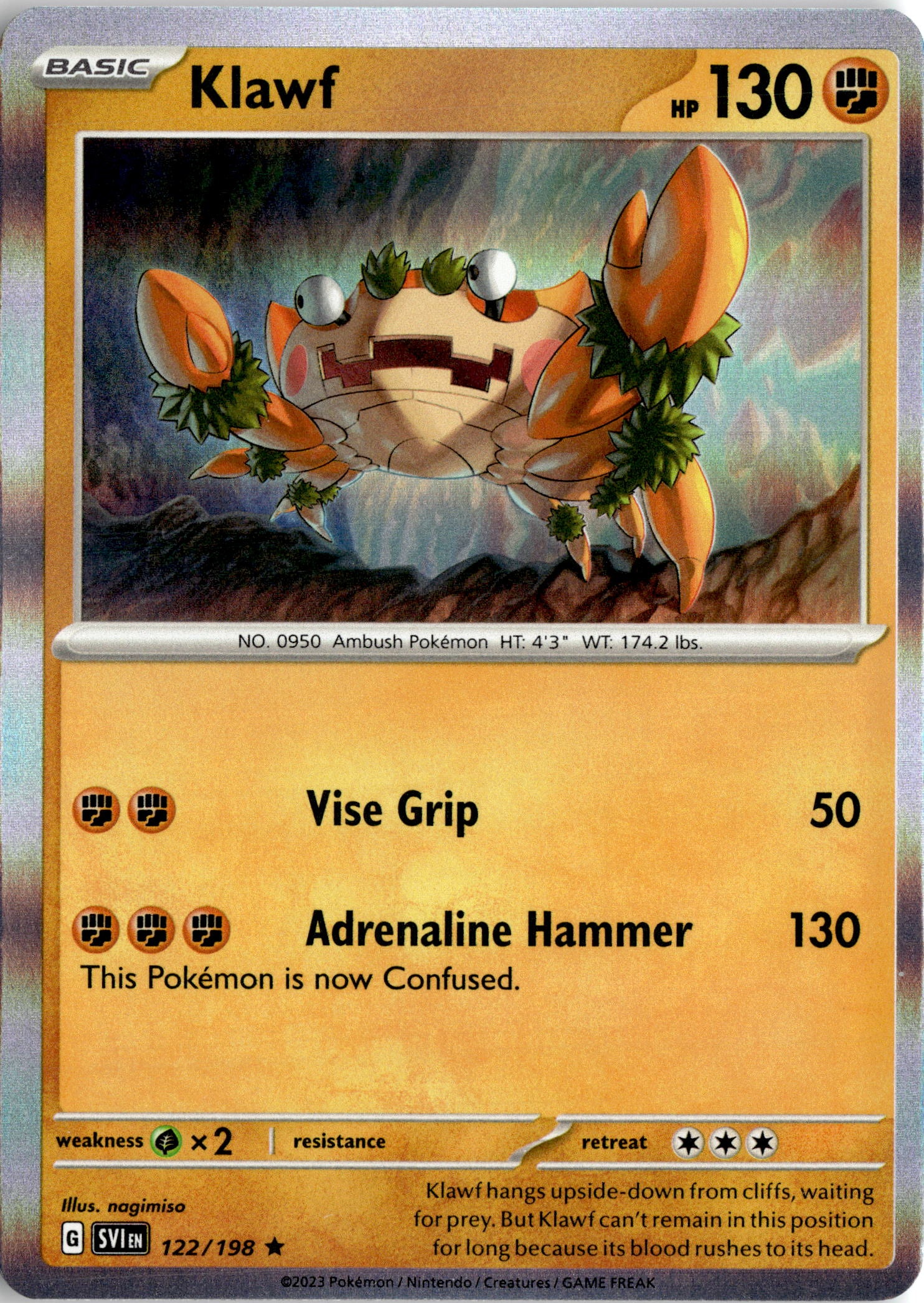 2023 Pokemon Sv1 En Klawf graded slab