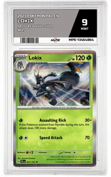 2023 POKEMON PAL EN Paldea Evolved-HOLO #021 LOKIX MPE 9 MINT — graded card up for auction