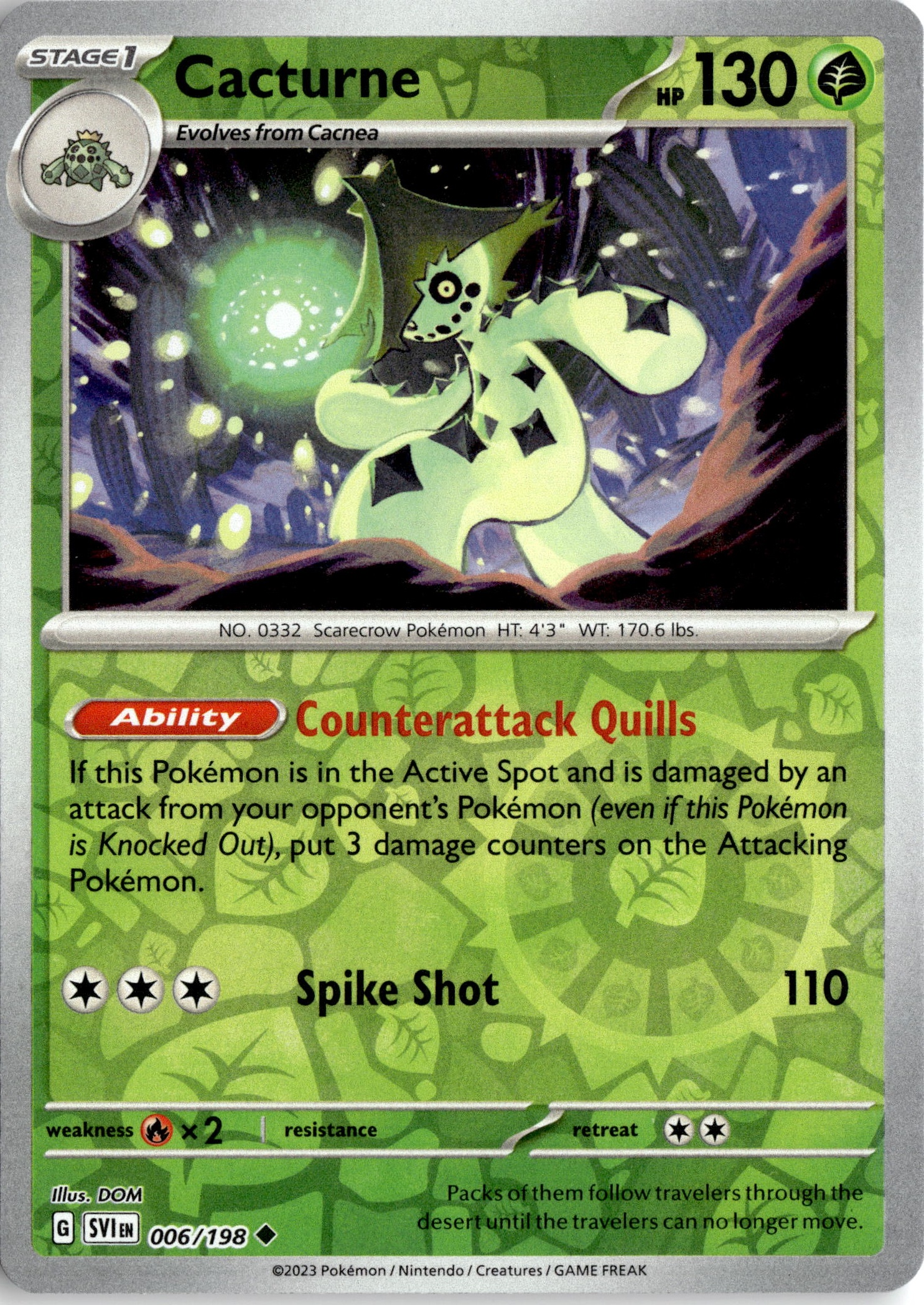 2023 Pokemon Sv1 En Cacturne graded slab