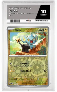 2024 POKEMON TWM EN Twilight Masquerade-REV HOLO #066 SHINX MPE 10 GEM/MT — graded card up for auction