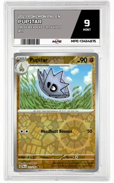 2023 POKEMON PAL EN Paldea Evolved-REV HOLO #111 PUPITAR MPE 9 MINT — graded card up for auction
