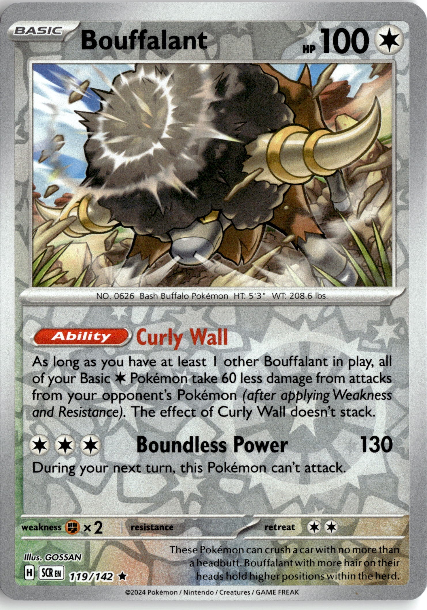 2024 Pokemon Scr En Bouffalant graded slab