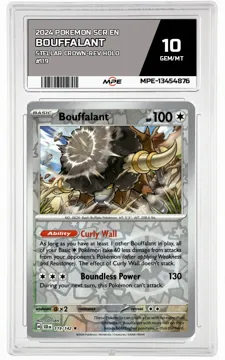 2024 POKEMON SCR EN Stellar Crown-REV HOLO #119 BOUFFALANT MPE 10 GEM/MT — graded card up for auction