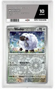 2024 POKEMON SCR EN Stellar Crown-REV HOLO #124 WOOLOO MPE 10 GEM/MT — graded card up for auction