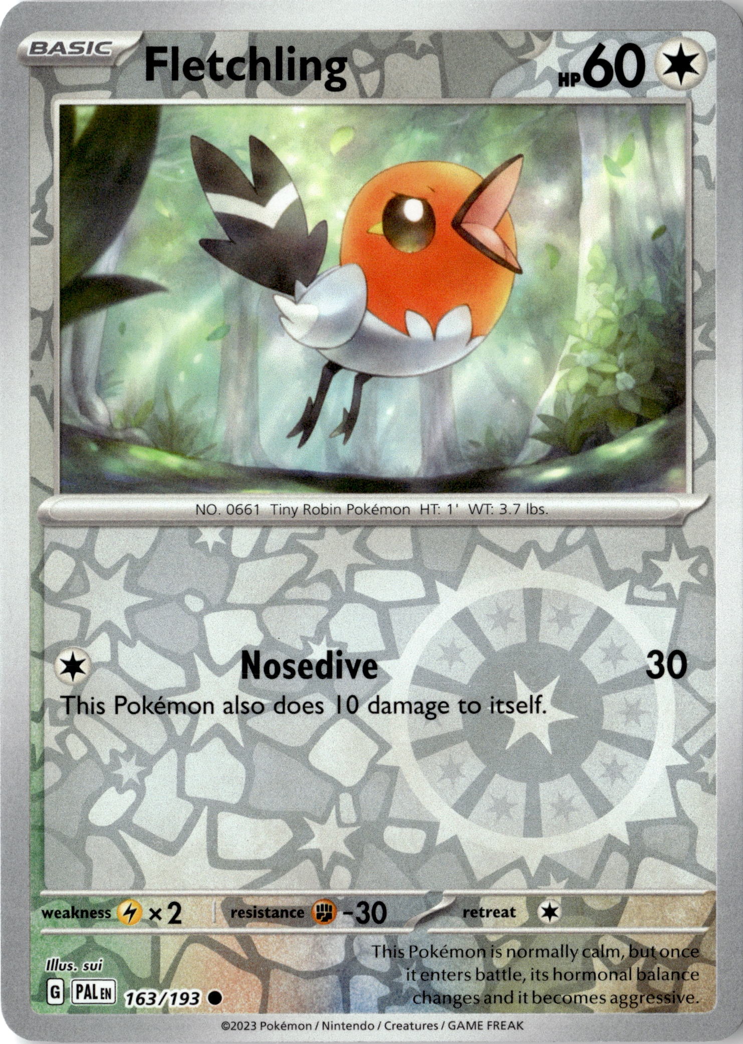 2023 Pokemon Pal En Fletchling graded slab