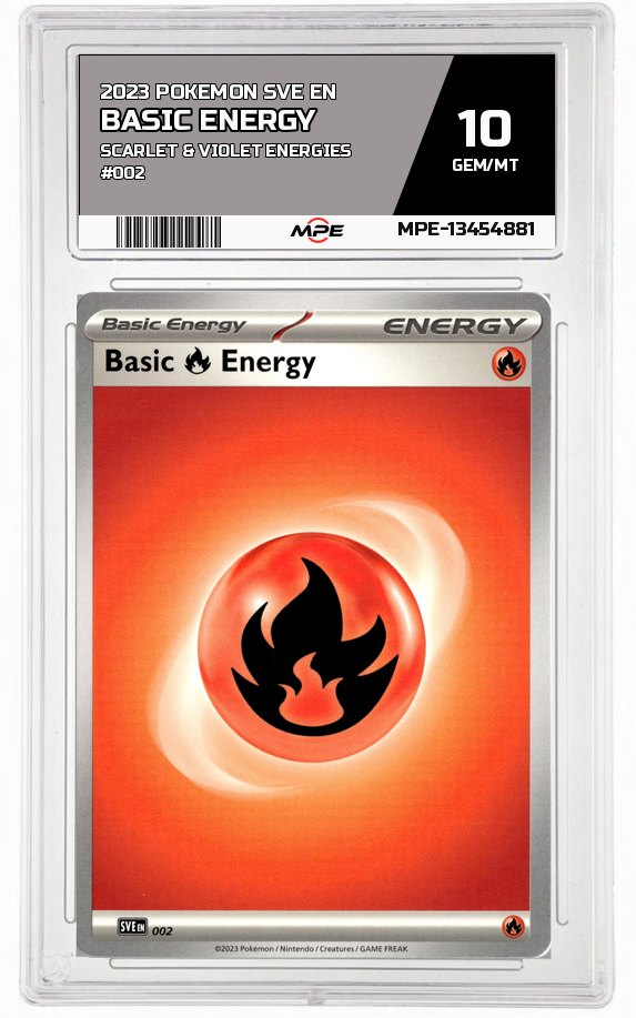2023 POKEMON SVE EN Scarlet & Violet Energies #002 BASIC ENERGY MPE 10 GEM/MT — graded card auctioned from the MPE vault