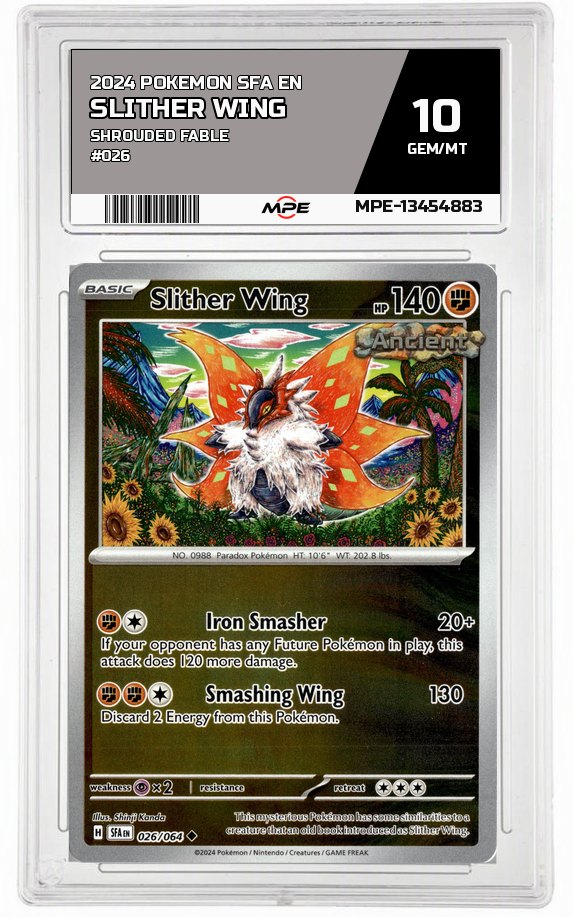 2024 POKEMON SFA EN Shrouded Fable #026 SLITHER WING MPE 10 GEM/MT — graded card auctioned from the MPE vault