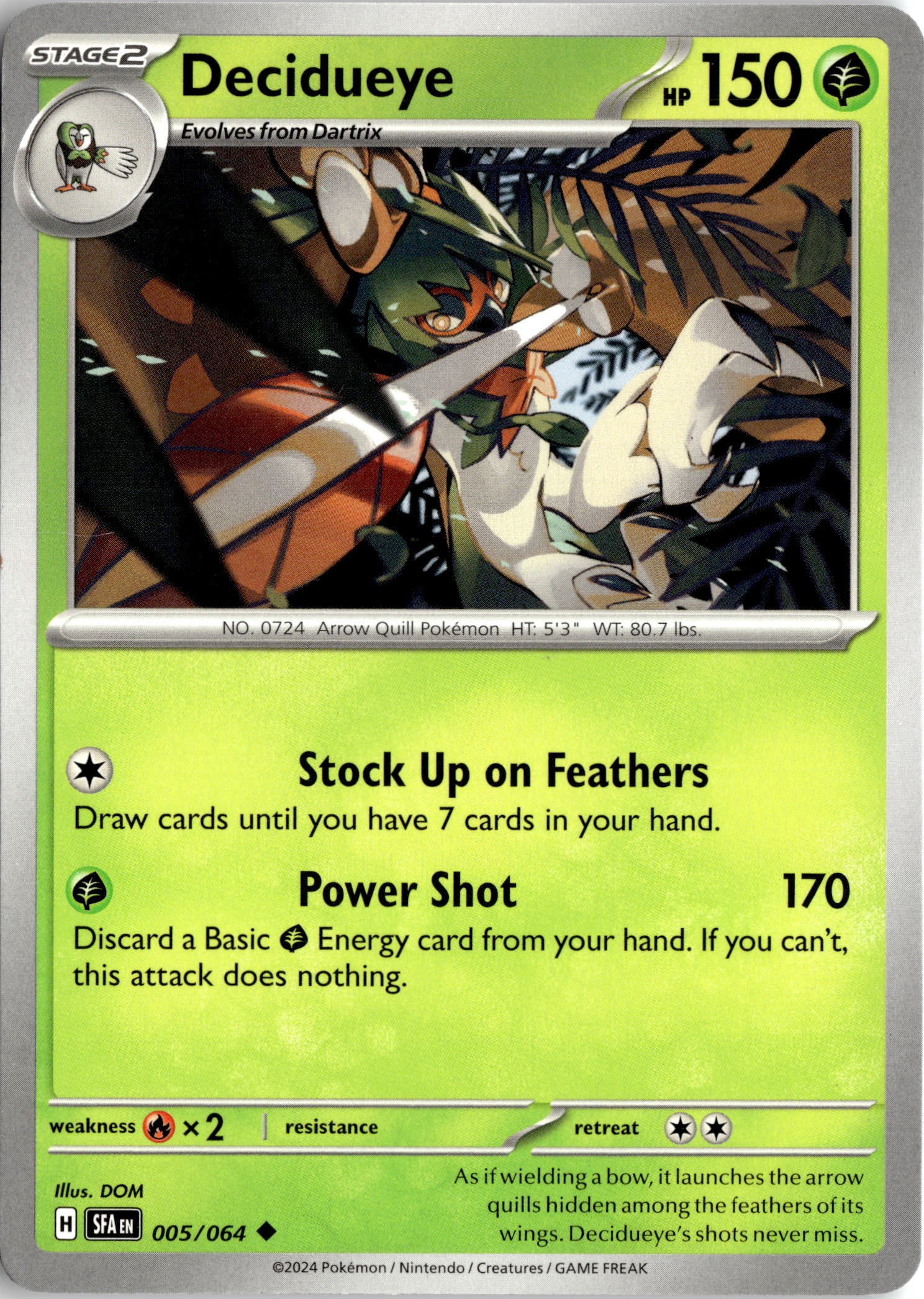 2024 Pokemon Sfa En Decidueye graded slab