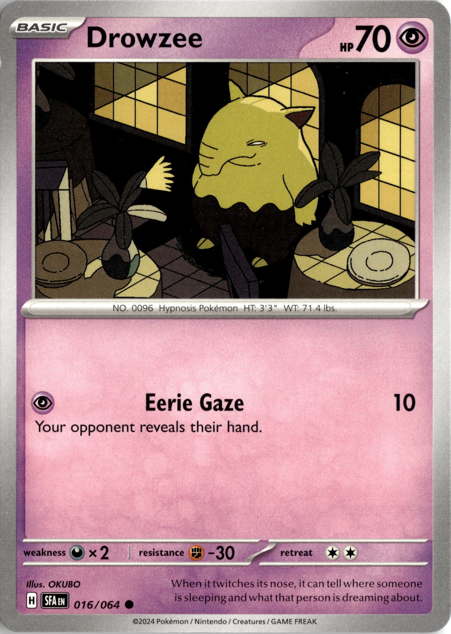2024 Pokemon Sfa En Drowzee graded slab