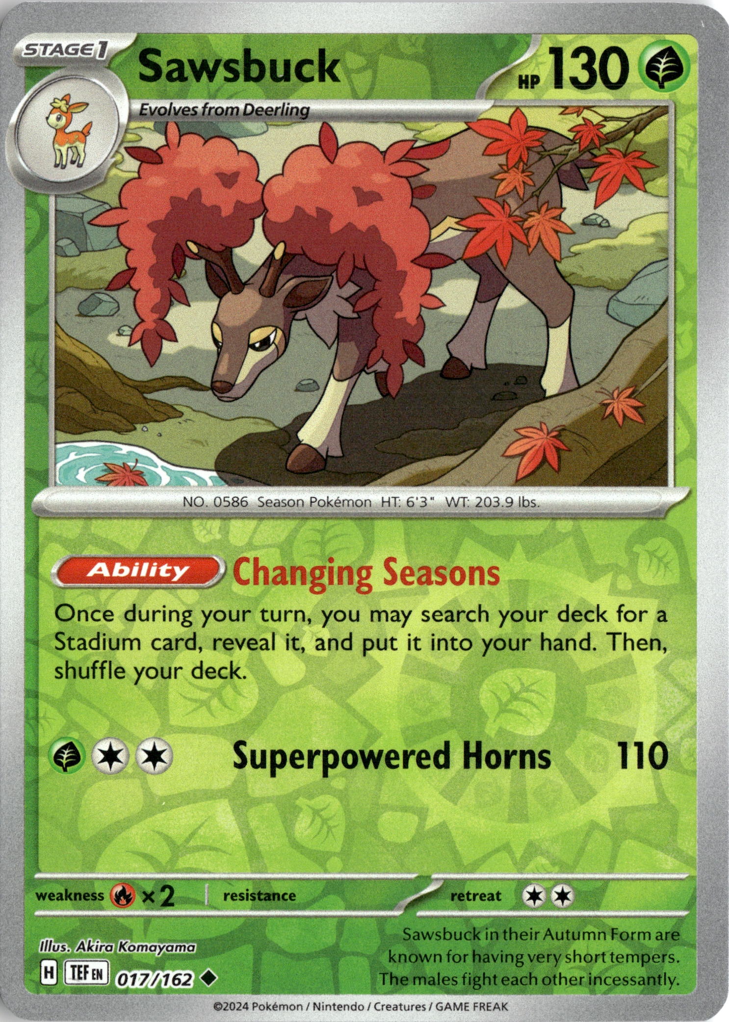 2024 Pokemon Tef En Sawsbuck graded slab