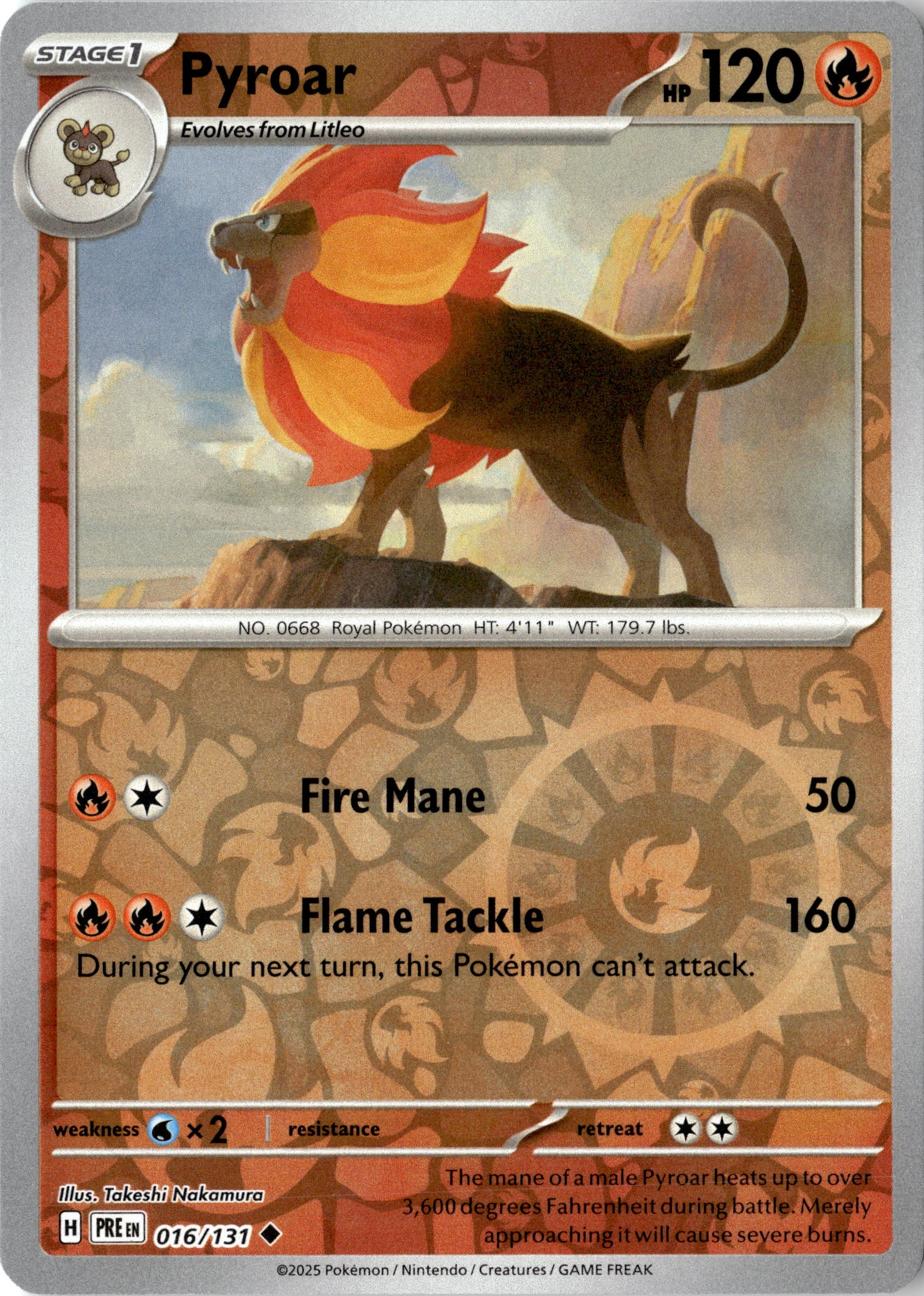 2025 Pokemon Pre En Pyroar graded slab