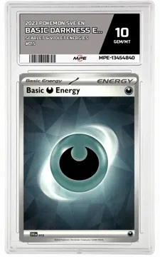 2023 POKEMON SVE EN Scarlet & Violet Energies #015 BASIC Darkness ENERGY MPE 10 GEM/MT — graded card up for auction