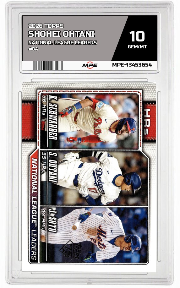 2026 TOPPS NATIONAL LEAGUE LEADERS #84 SHOHEI OHTANI MPE 10 GEM/MT — graded card auctioned from the MPE vault