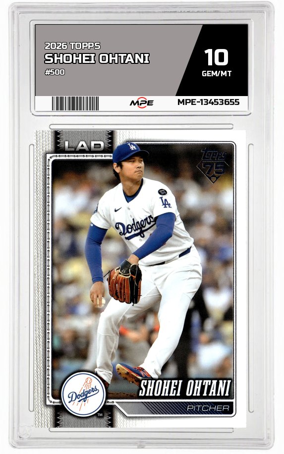 2026 TOPPS #500 SHOHEI OHTANI MPE 10 GEM/MT — graded card auctioned from the MPE vault