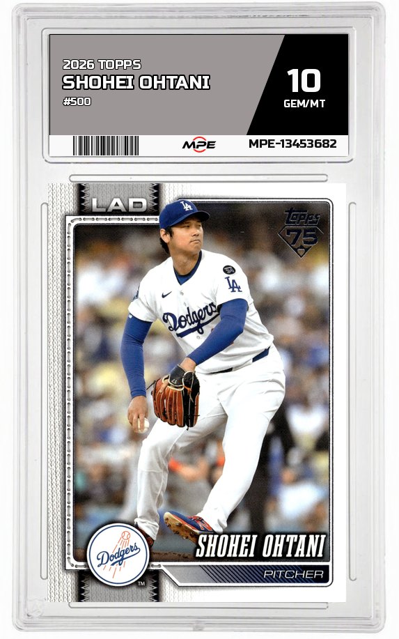 2026 TOPPS #500 SHOHEI OHTANI MPE 10 GEM/MT — graded card auctioned from the MPE vault