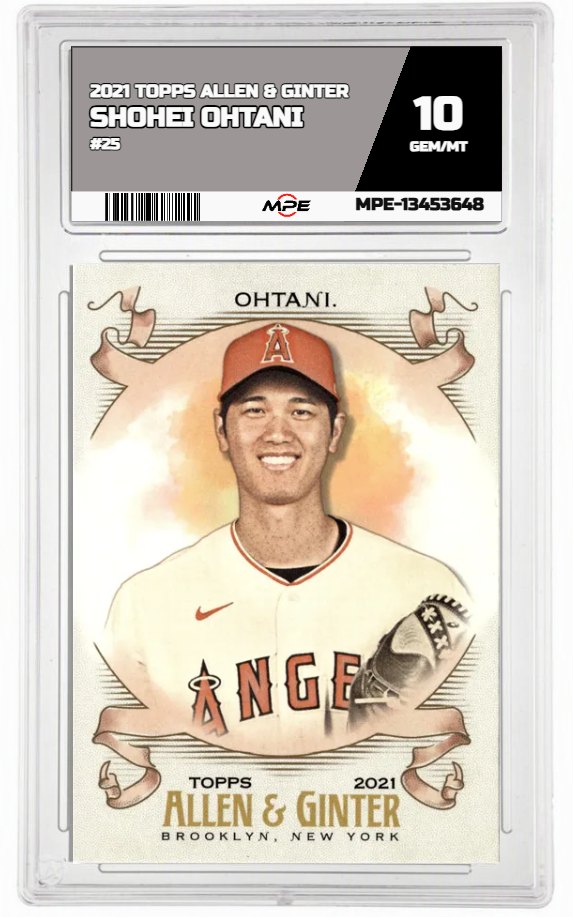 2021 TOPPS ALLEN & GINTER #25 SHOHEI OHTANI MPE 10 GEM/MT — graded card auctioned from the MPE vault