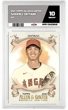 2021 TOPPS ALLEN & GINTER #25 SHOHEI OHTANI MPE 10 GEM/MT — graded card up for auction
