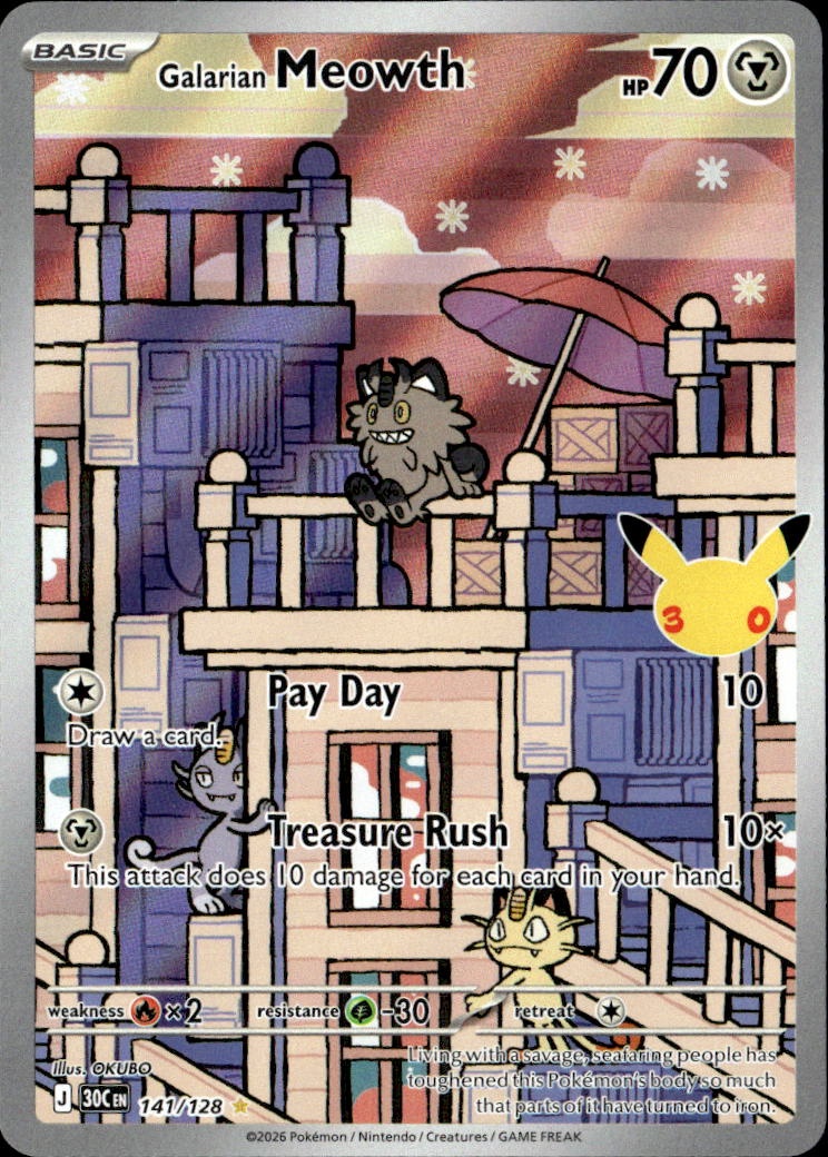 2026 Pokemon 30C En Galarian Meowth graded slab