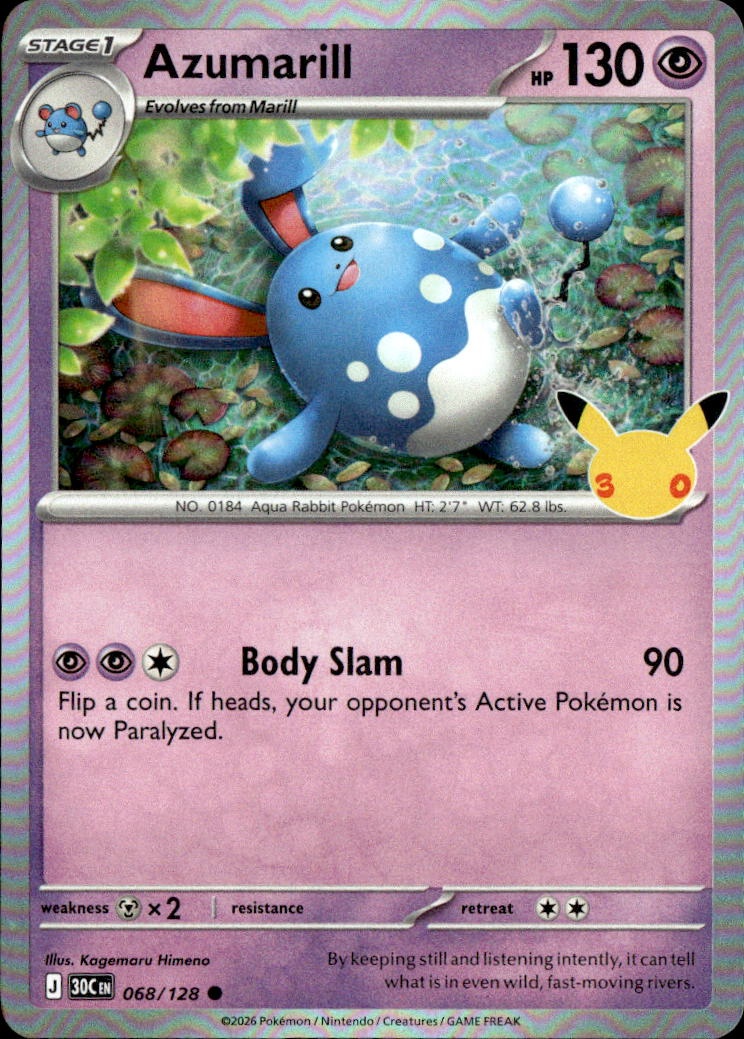 2026 Pokemon 30C En Azumarill graded slab