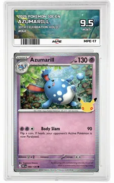 2026 POKEMON 30C EN 30th Celebration-HOLO #068 AZUMARILL MPE 9.5 MINT+ — graded card up for auction