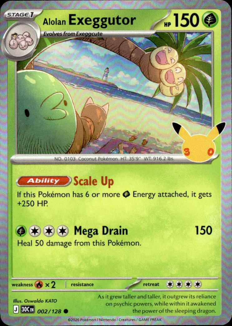 2026 Pokemon 30C En Alolan Exeggutor graded slab