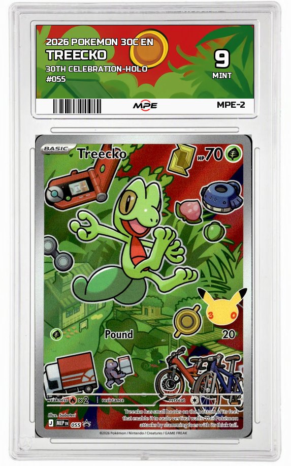 2026 POKEMON 30C EN 30th Celebration-HOLO #055 TREECKO MPE 9 MINT — graded card auctioned from the MPE vault