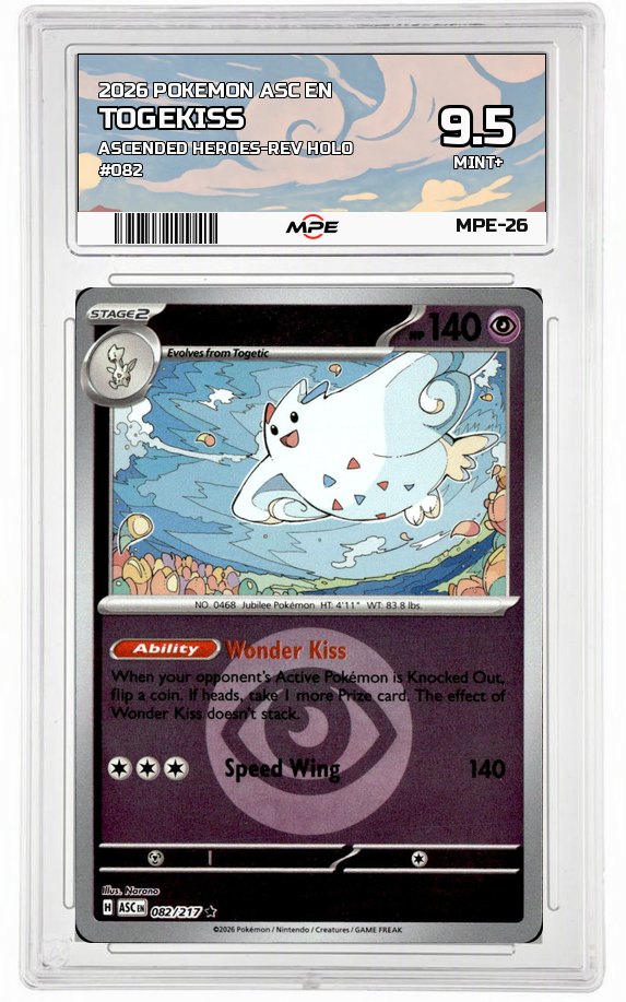 2026 POKEMON ASC EN Ascended Heroes-REV HOLO #082 TOGEKISS MPE 9.5 MINT+ — graded card auctioned from the MPE vault