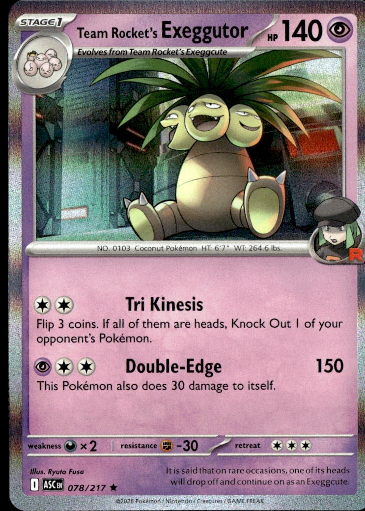 2026 Pokemon Asc En Team Rocket'S Exeggutor graded slab