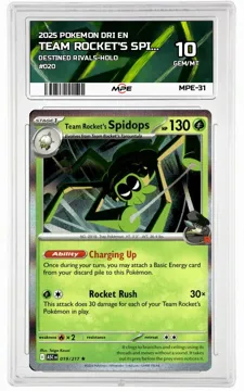 2025 POKEMON DRI EN Destined Rivals-HOLO #020 TEAM ROCKET'S SPIDOPS MPE 10 GEM/MT — graded card up for auction