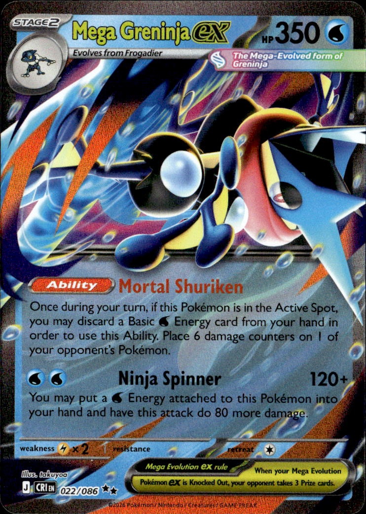 2026 Pokemon Cri En Mega Greninja Ex graded slab