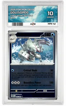 2026 POKEMON CRI EN Chaos Rising-REV HOLO #026 GOLISOPOD MPE 10 GEM/MT — graded card up for auction