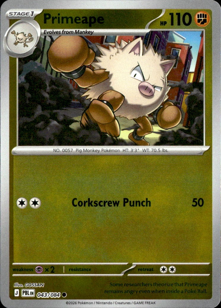 2026 Pokemon Pbl En Primeape graded slab