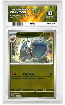 2026 POKEMON PBL EN Pitch Black-REV HOLO #044 CRANIDOS MPE 10 GEM/MT — graded card up for auction