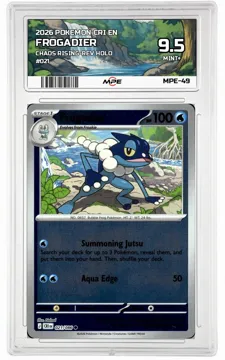 2026 POKEMON CRI EN Chaos Rising-REV HOLO #021 FROGADIER MPE 9.5 MINT+ — graded card up for auction
